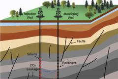 carbon dioxide storage with borehole real-time monitoring system