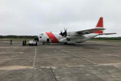 A plane used for monitoring methane levels sits on a runway