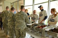 Attendees in line at the 2014 Military Appreciation Tailgate at the Pegula Ice Arena. 