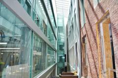 Juxtaposition of 1931 portion and new atrium of the renovated Steidle Building